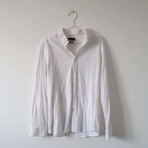 Massimo Tutti White Textured Button-Up Shirt